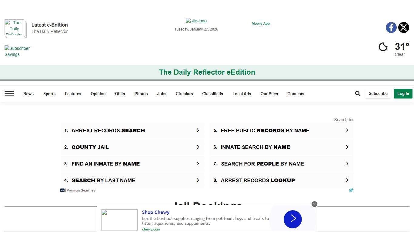 Jail Bookings reflector.com